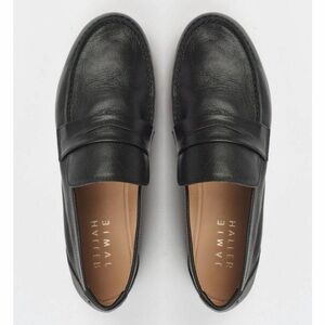 Jamie Haller Black Leather Penny Loafers